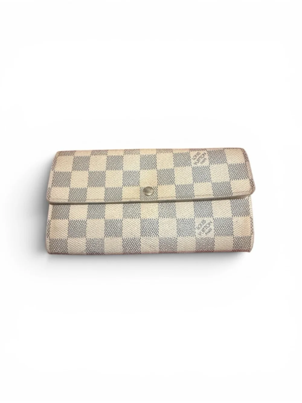 Authentic Louis Vuitton Sarah Damier Azur Long Wallet White Canvas